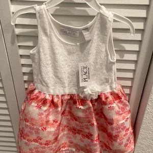 Girls 18 to 24 mod sundress lace top flower and peach accents